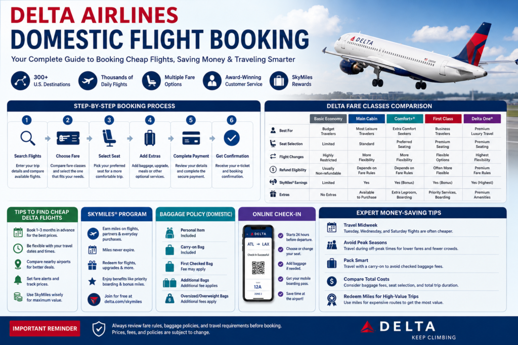 Delta Airlines Domestic Flight Booking: Complete Guide for Cheap Flights